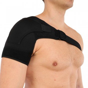 Бандаж для плеча компрессионный фиксатор плечевого сустава Shoulder Support 1штука Support ST-7493-R правый (неопрен, полиэстер, One size, черный)