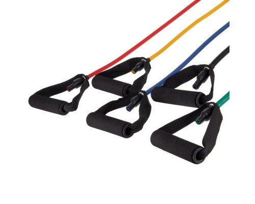 Эспандер Resistance Band многофункциональный 5 жгутов Zelart ET-500 (5 эсп, креп.на дверь, 10 рукоят, сумка)