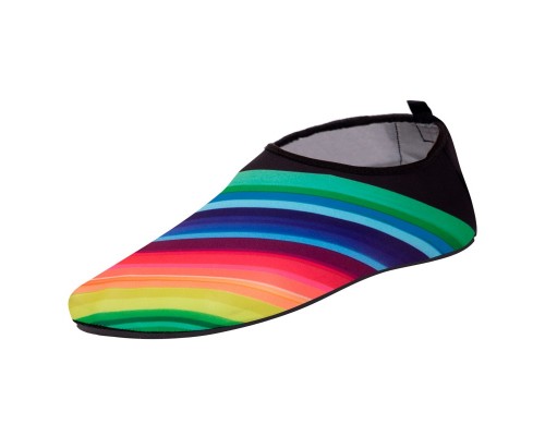 Неопреновая обувь аквашузы Skin Shoes детская SP-Sport Радуга PL-1814B (неопрен, размер S-2XL-26-35, длина стопы 16-21см, черный)