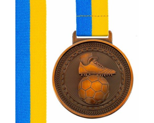 Медаль спортивная с лентой тематическая SP-Sport Футбол ø6,5см C-6842 (металл, ø6,5см, 35g, 1-золото, 2-серебро, 3-бронза)