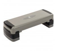 Степ-платформа для фитнеса и аэробики 3 уровня высоты Zelart FI-2585 (MD1705) (PP, размер 90,5Lx32,5Wx15-25Hсм, макс.вес польз. 250кг, серый-черный)