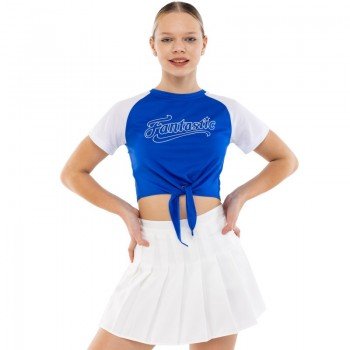 Костюм для чирлидинга кроп-топ и и плиссированная юбка SP-Sport CO-5208 (хлопок, р-р S-4XL, цвета в ассортименте)