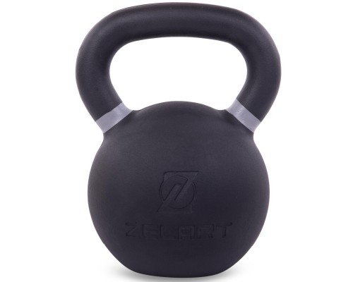 Гиря тренировочная цельная чугунная окрашенная Zelart TA-3638-36 36кг (MD2219) (чугун, краска, черный-серый)