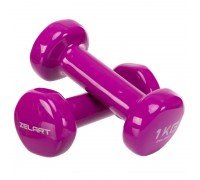 Гантели для фитнеса виниловые 2штуки Zelart Beauty TA-5225-1 (2x1кг) (2шт, цвета в ассортименте)