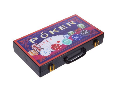 Набор для покера в пластиковом кейсе Poker game set Poker game set SP-Sport 300S-A 300 фишек 300 фишек (300 фишек, с номиналом, 2 кол.карт,5куб)
