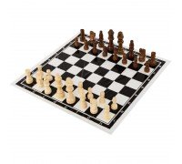 Шахматы настольная игра деревянные с виниловым игровым полем SP-Sport IG-4930 (3105) (дерево, h пешки-4 см, короля-9 см)
