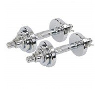 Гантели разборные стальные хромированные SP-Sport TA-8059-10 (2x5кг) (2грифа l-30см, 2 замка, блины (1,25)х4)