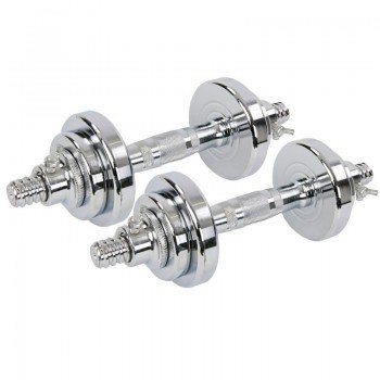 Гантели разборные стальные хромированные SP-Sport TA-8059-10 (2x5кг) (2грифа l-30см, 2 замка, блины (1,25)х4)