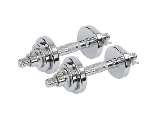 Гантели разборные стальные хромированные SP-Sport TA-8059-10 (2x5кг) (2грифа l-30см, 2 замка, блины (1,25)х4)
