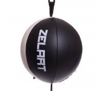 Груша боксерская на растяжках круглая пневматическая Zelart BO-2891 (верх-PVC, резина, латекс. камера, d-36см, черный-белый)