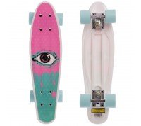 Пенни борд Penny Board круизер пластиковый 22" SP-Sport HB-13-2 с принтом ГЛАЗ (ABEC-7, колесо-PU d-6см, р-р деки 55х14,5см, розовый-бирюза)