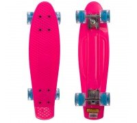 Пенни борд Penny Board круизер пластиковый со светящимися колесами 22" SP-Sport SK-5672-4 (ABEC-7, розовый-голубой)