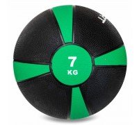 Медбол мяч медицинский Medicine Ball Zelart FI-5122-7 7кг (резина, d-28,5см, серый-зеленый)