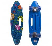 Пенни борд Penny Board круизер пластиковый со светящимися колесами и ручкой для переноски 24" SP-Sport SK-885-14 (ABEC-7, р-р 60x17см, синий)