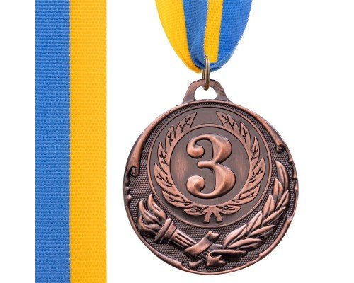 Медаль спортивная с лентой SP-Sport ZING ø6,5см C-4329 (металл, ø6,5см, 38g золото, серебро, бронза)