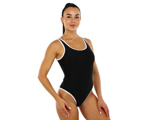 Купальник для плавания слитный женский с чашкой SP-Sport Be yourself PL-2459 размер 38-46 (полиамид, эластан, черный)