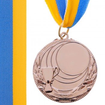 Заготовка медали спортивной с лентой SP-Sport PLUCK ø5см C-4844 (металл, 25g, 1-золото, 2-серебро, 3-бронза)