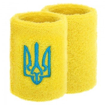 Напульсник спортивный махровый от пота на запястье 1штука Герб Украины BC-9280 (хлопок, полиэстер, безразмерный, цвета в ассортименте)