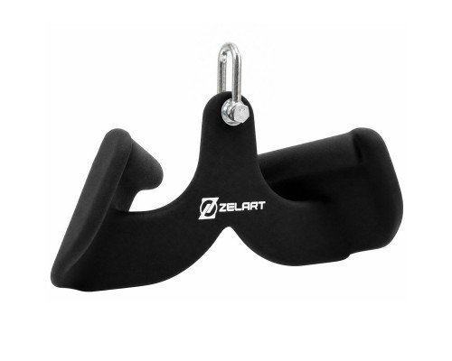Рукоятка для тяги c узким хватом Pull Down Handle нескользящее покрытие Zelart TA-00061 (31х12х15см, черный)
