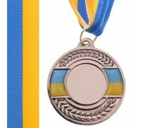 Заготовка медали спортивной с лентой SP-Sport UKRAINE с украинской символикой ø5см C-3242 (1-золото, 2-серебро, 3-бронза)