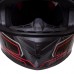Мотошлем интеграл (full face) QKE M-3821 M-XL черный-красный