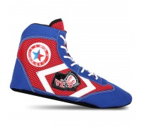 Борцовки для самбо размер 34-45 VELO OB-5800 (верх-замша, низ-замша, синий-красный)