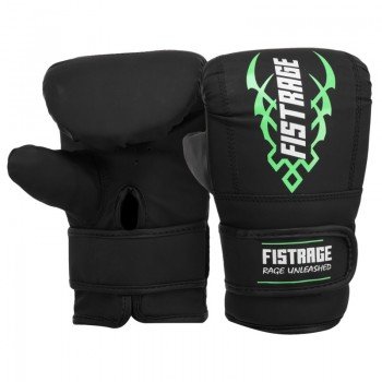 Снарядные перчатки-блинчики для бокса FLEX FISTRAGE VL-6496 (р-р S-XL, черный-салатовый)