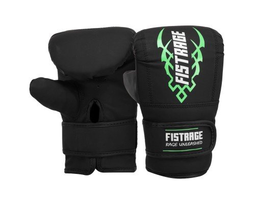 Снарядные перчатки-блинчики для бокса FLEX FISTRAGE VL-6496 (р-р S-XL, черный-салатовый)