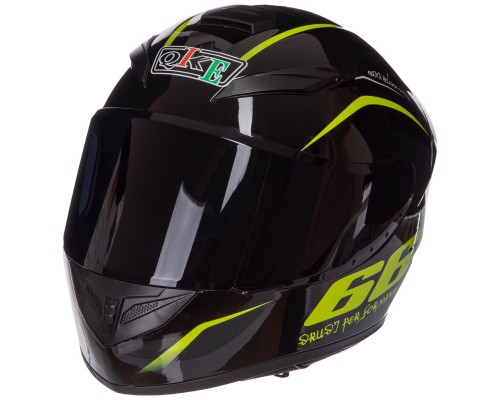 Мотошлем интеграл (full face) RXR M-3837 M-XL черный-салатовый