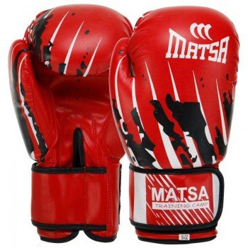 Перчатки боксерские на липучке PU MATSA MA-7300 (размер 8-12oz, цвета в ассортименте)