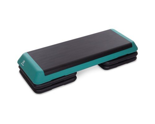 Степ-платформа для фитнеса и аэробики 3 уровня высоты Zelart FI-2586 (MD1703A) (PP, размер 109Lx40Wx10-20Hсм, макс.вес польз. 250кг, черный-зеленый)