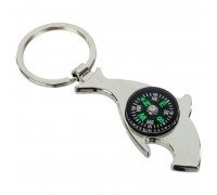 Брелок для ключей SP-Sport Открывашка-Акула с компасом FB-9444 (металл хром., цена за 1шт)