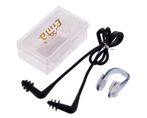 Беруши для плавания на ремешке и зажим для носа в комплекте SP-Sport PL-1084 (силикон, цвета в ассортименте)