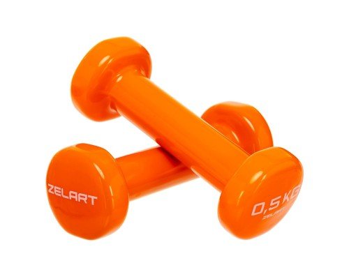 Гантели для фитнеса виниловые 2штуки Zelart Beauty TA-5225-0_5 (2x0,5кг) (2шт, цвета в ассортименте)