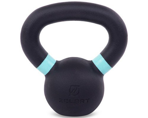 Гиря тренировочная цельная чугунная окрашенная Zelart TA-3638-4 4кг (MD2219) (чугун, краска, черный-голубой)