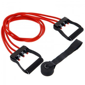 Эспандер трубчатый с ручками с дверным фиксатором SP-Sport Resistance Band 8021-30-170 30LB (латекс,EVA, d-12мм, l-170см, длина резины-150см, красный)