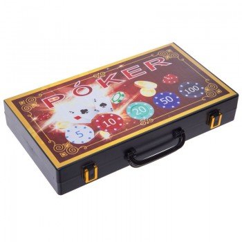 Набор для покера в пластиковом кейсе Poker game set Poker game set SP-Sport 300S-E 300 фишек 300 фишек (300 фишек, с номиналом, 2 кол.карт,р-р 35,5x19