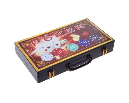 Набор для покера в пластиковом кейсе Poker game set Poker game set SP-Sport 300S-E 300 фишек 300 фишек (300 фишек, с номиналом, 2 кол.карт,р-р 35,5x19