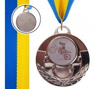 Медаль спортивная с лентой тематическая  SP-Sport AIM Мотогонки ø5см C-4846-0035 (металл, 25g, 1-золото, 2-серебро, 3-бронза)