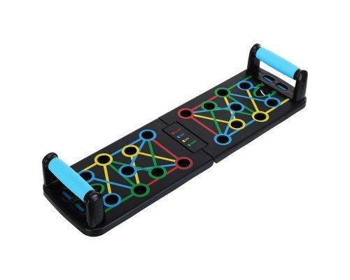 Доска для отжиманий с упорами 12в1 SP-Sport FI-0891 (ABS, р-р 60x18,5см, черный)