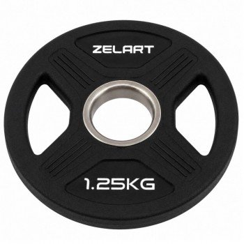 Блины диски TPU 2 Handle металлическая втулка внутренний ø51мм Zelart TA-6995-1_25 1,25кг (черный)