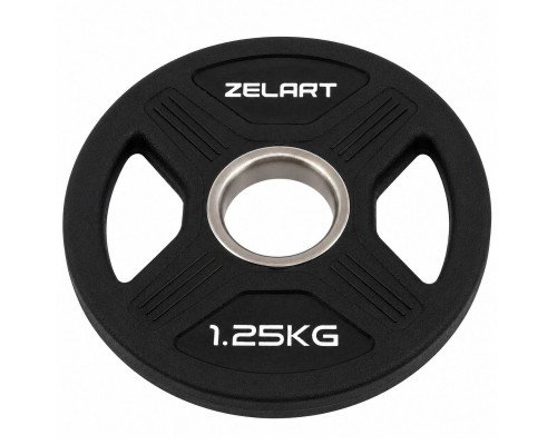 Блины диски TPU 2 Handle металлическая втулка внутренний ø51мм Zelart TA-6995-1_25 1,25кг (черный)