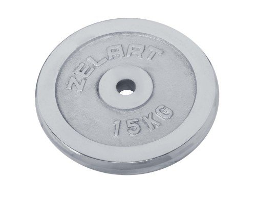 Блины диски хромированные внутренний ø31мм Zelart TA-7786-15 15кг (чугун хромированный)