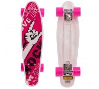Пенни борд Penny Board круизер пластиковый 22" SP-Sport HB-13-3 с принтом РОК (ABEC-7, колесо-PU d-6см, р-р деки 55х14,5см, красный)