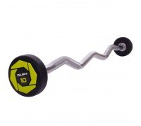 Штанга неразборная с фиксированным весом изогнутая полиуретановая Urethane Barbell Zelart TA-2690-10 10кг (MD3017-10) (гриф l-102см)
