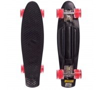Пенни борд Penny Board круизер пластиковый со светящимися колесами 22" SP-Sport SK-5672-5 (ABEC-7, черный-красный)