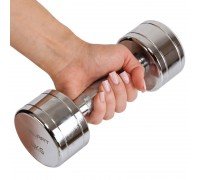 Гантель цельная стальная хромированная 1штука Zelart TA-7043-4 (1x4кг) (1шт, металл хромированный)