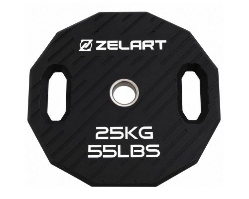 Блины диски TPU 2 Handle металлическая втулка внутренний ø51мм Zelart TA-6996-25 25кг (черный)