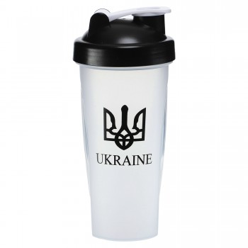 Шейкер с венчиком SP-Sport UKRAINE FI-9931 600мл Прозрачный-черный