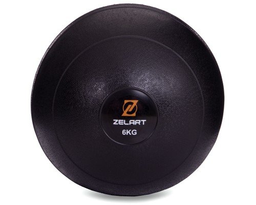 Слэмбол мяч набивной для кроссфита и фитнеса Slam Ball Zelart FI-2672-6 6кг (MD1241-6) (PVC, d-24,4см, черный)